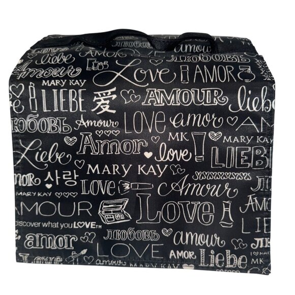 Mary Kay Makeup Bag Black Travel RollUp Hanging Packable Expandable Love Amour - Picture 1 of 11